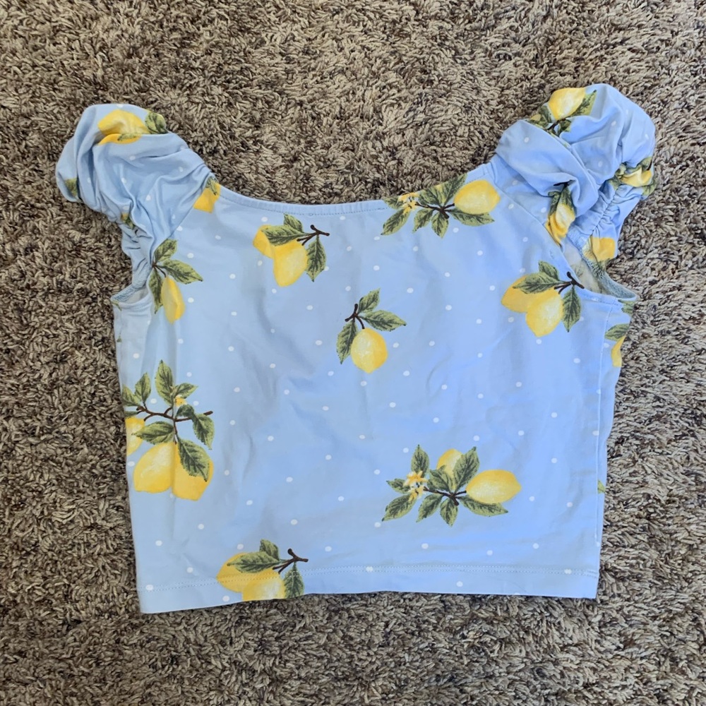Blue croptop with lemons/ XS